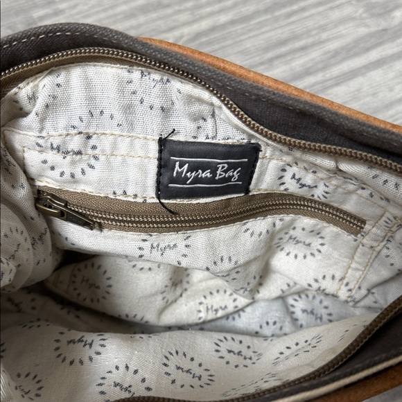 Myra Hair On Gray and Cream Canvas Shoulder Bag - Picture 2 of 8